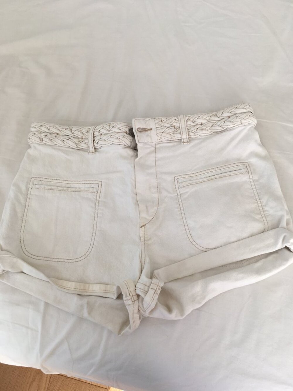 Isabel Marant white denim shorts